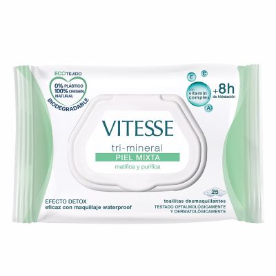Vitesse Tri-Mineral Piel Mixta Toallitas Desmaquillantes 25 U