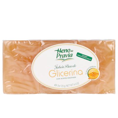 Heno De Pravia Glicerina Jabón Natural Lote 3 X 125 Gr