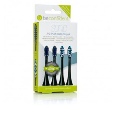 Beconfident Sonic Toothbrush Heads Regular/Whitening Black Lote 4 Pz