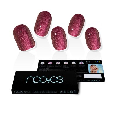 Nooves Láminas De Uñas De Gel Ruby Claret Premium #Glam Glitter 20 U