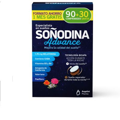 Natura Essenziale Soñodina Melatonina Bicapa 90 + 30 De Regalo 120 Comprimidos
