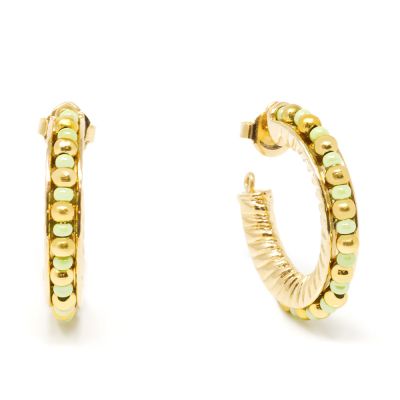 Shabama Etiopia Verde 2Cm Pendientes #Oro Brillo 1 U