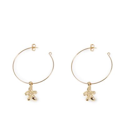 Shabama Blanca Pendientes #Oro Brillo 1 U