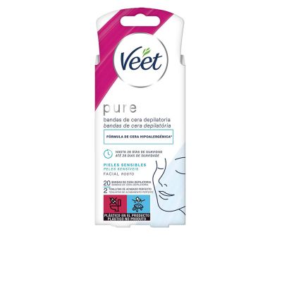 Veet Bandas De Cera Pure Facial Piel Sensible