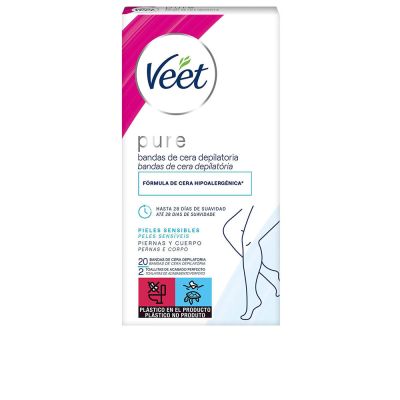 Veet Bandas De Cera Pure Corporal Piel Sensible