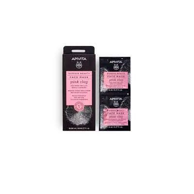 Apivita Express Beauty Mascarilla Limpiadora Suave Con Arcilla Rosa 2 X 8  Ml
