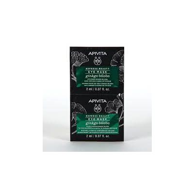 Apivita Express Beauty Mascarilla Para El Contorno De Ojos Con Ginkgo Biloba 2 X 8  Ml